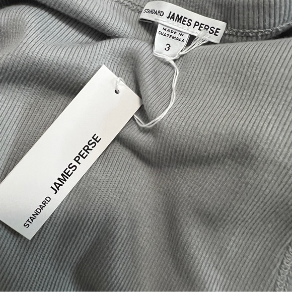 James Perse Ribbed Midi A-Line Dress Gray Cotton Button Front NWT Size 3 (L) - Picture 7 of 9
